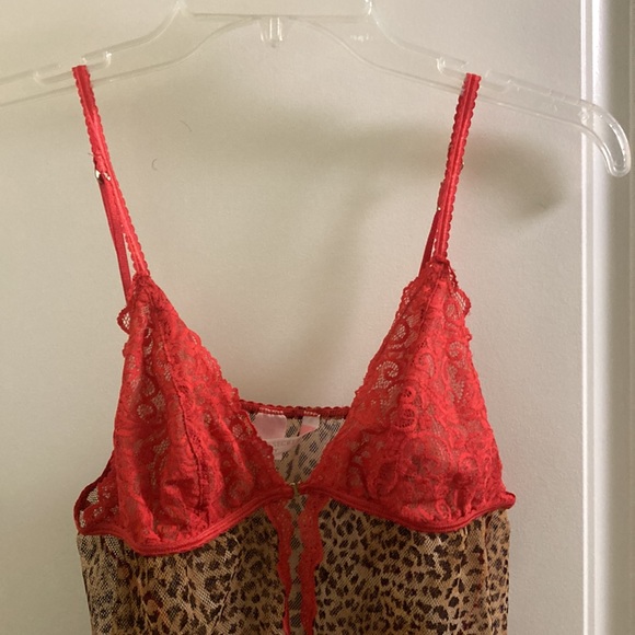 victoria’s secret very sexy 🐆 vintage babydoll y2k cheetah lace slip mini dress - Picture 3 of 4